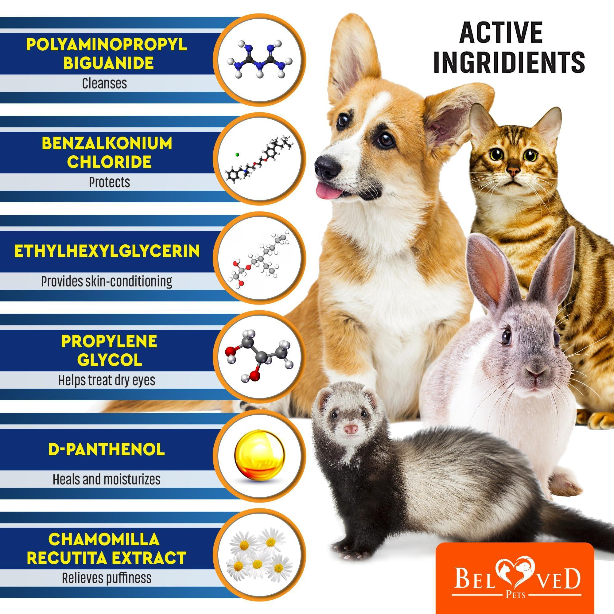 Cat Dog Eye Wash Wipes Tear Stain Remover Cleaner Eye Infection Treatment Helps Prevent Pink Eye Relief Allergies Symptoms Runny Dry Eyes Safe for Small Animals - Image 4