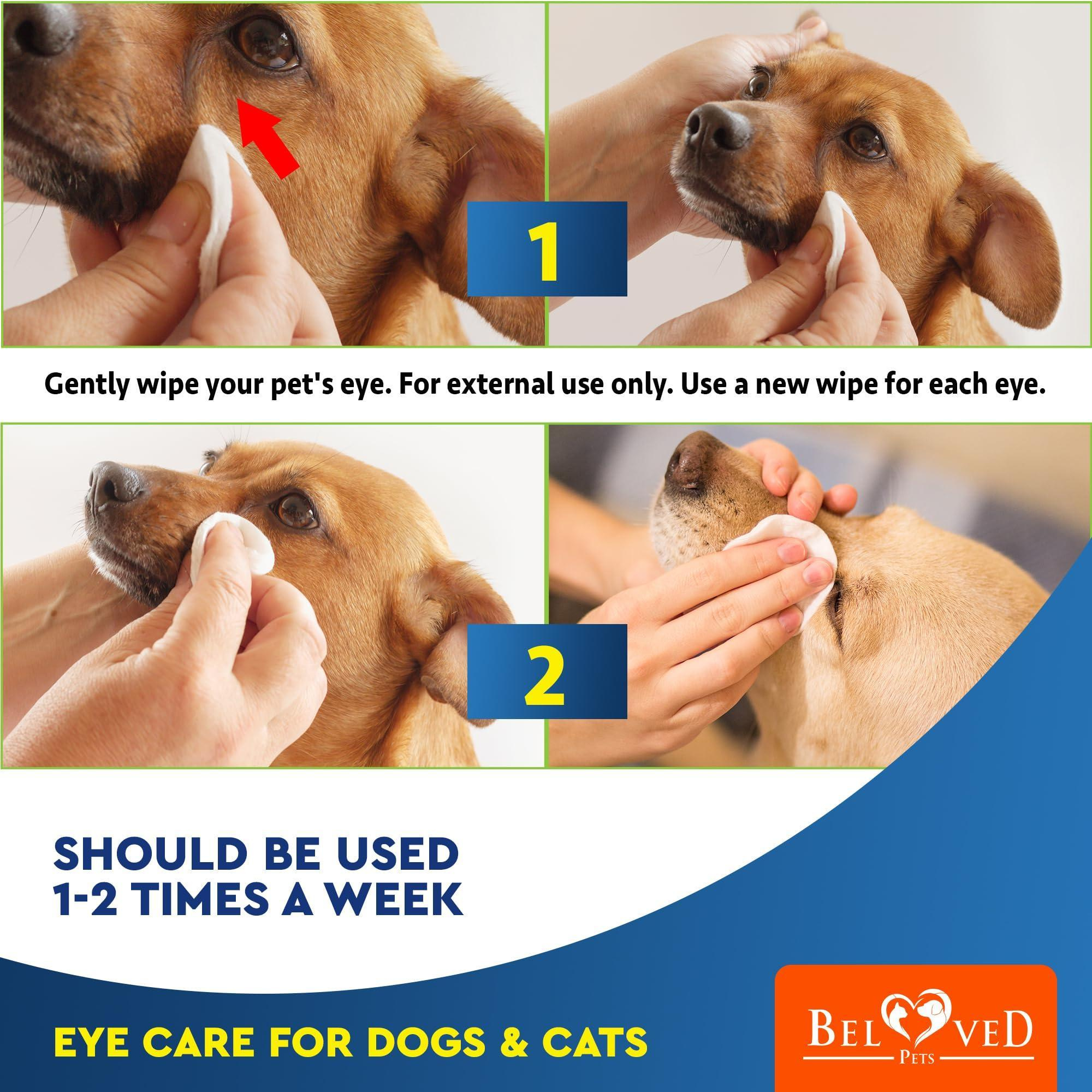 Cat Dog Eye Wash Wipes Tear Stain Remover Cleaner Eye Infection Treatment Helps Prevent Pink Eye Relief Allergies Symptoms Runny Dry Eyes Safe for Small Animals - Image 5