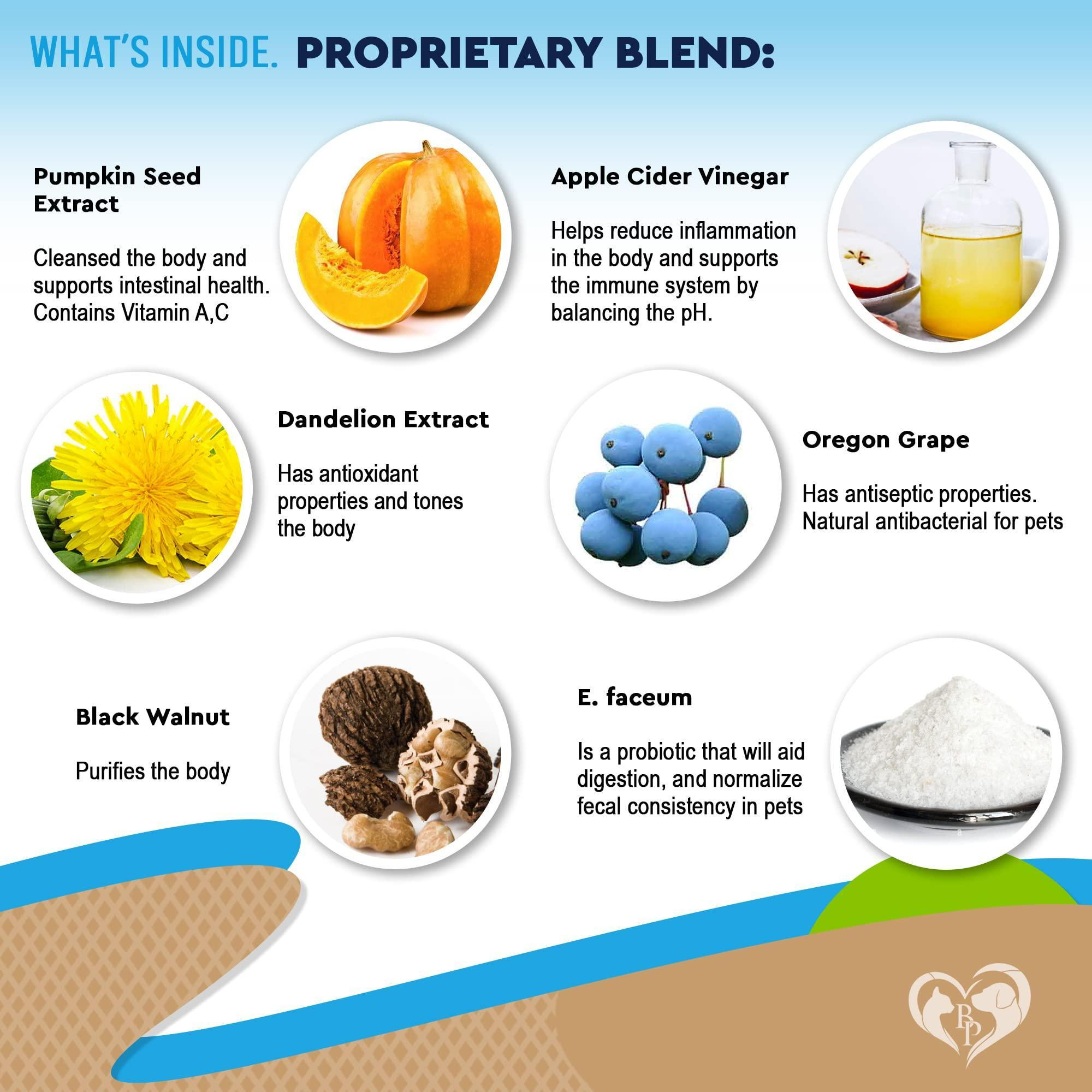 Cats and Dogs Natural Worm Treatment with Probiotic Liquid Herbal Medicine Prevention Medication Supplement Drops for Kitten and Puppies for Daily Use with Pet Food - Image 3