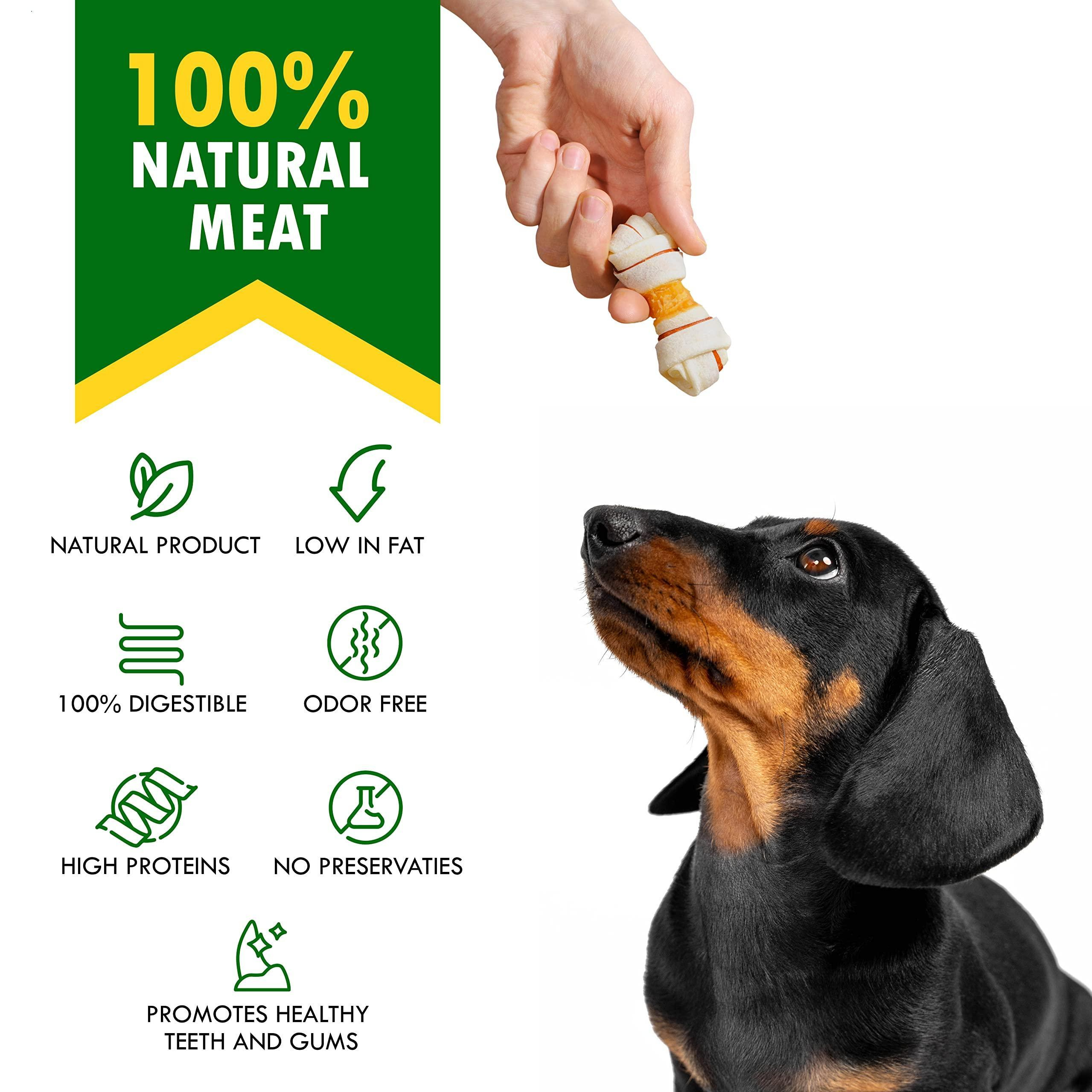 Dog Rawhide Sticks Wrapped with Chicken and Pet Natural Chew Treats Grain Free Organic Meat Human Grade Dried Snacks in Bulk Bones - Image 2