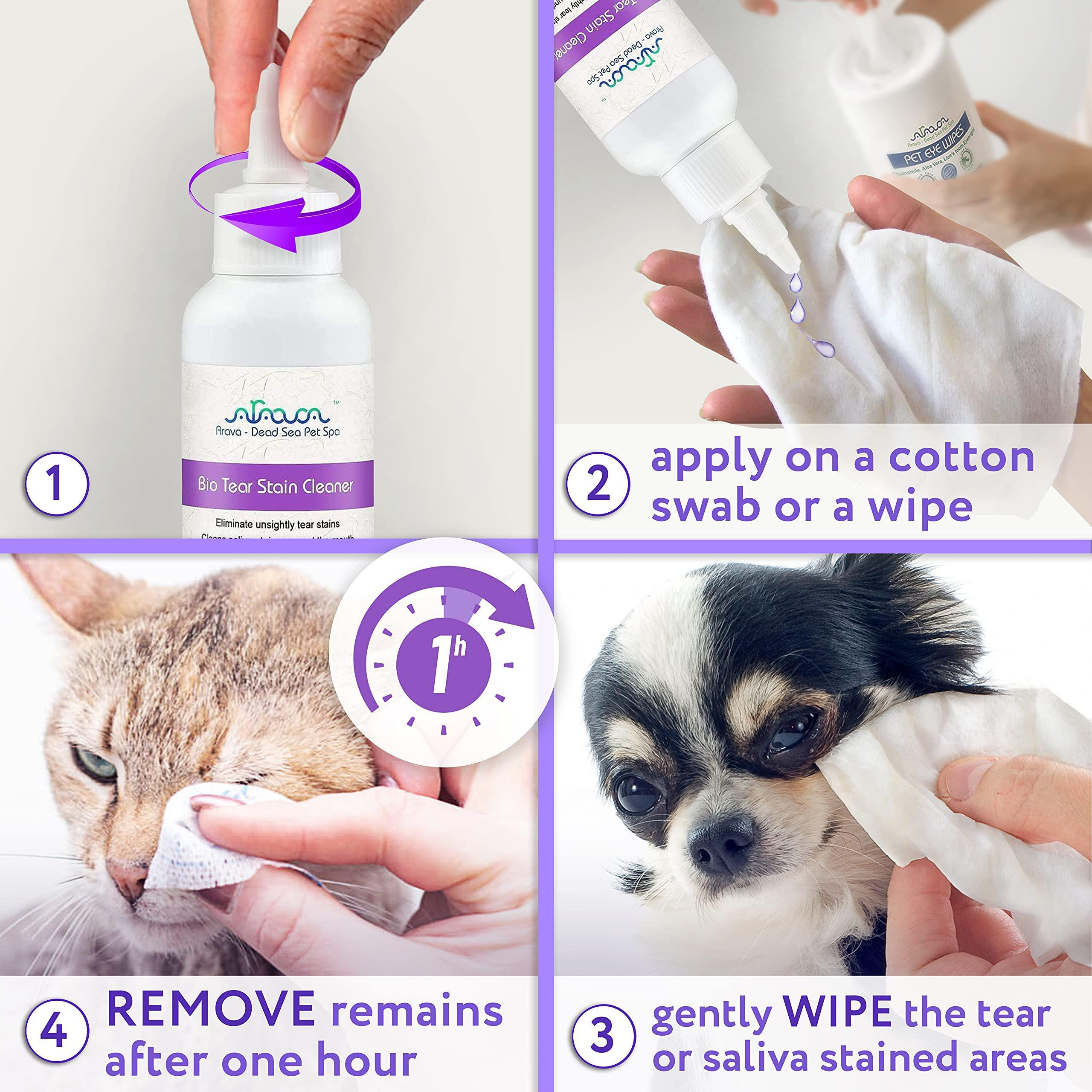 Tear Stain Remover Eye Stain Cleaner for Dogs and Cats Natural Ingredients 26 Dead Sea Minerals - Image 3