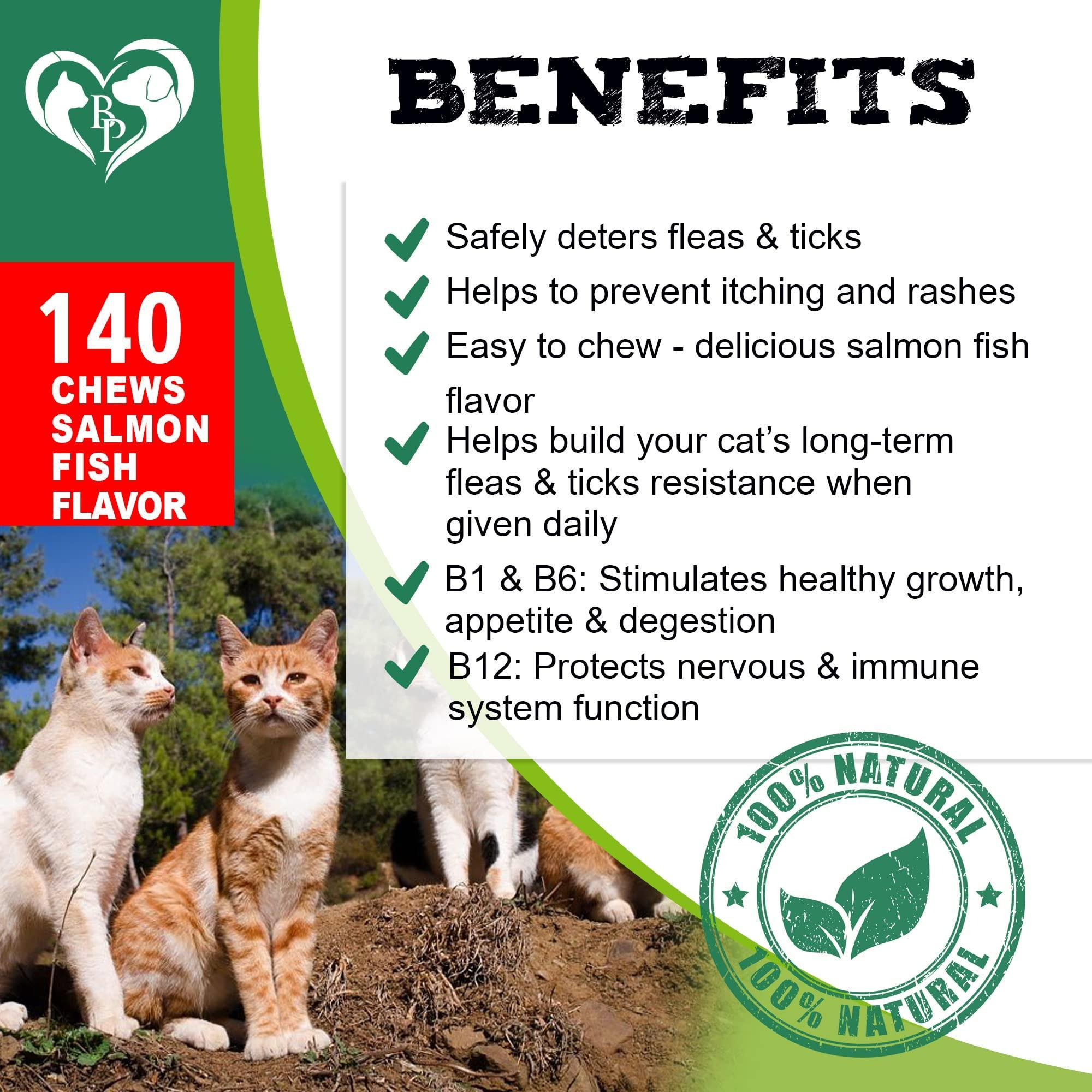 Flea and Tick Prevention Chewable Pills for Cats Revolution Oral Flea Treatment for Pets Pest Control & Natural Defense Chewables Small Tablets Salmon Fish Taste - Image 3
