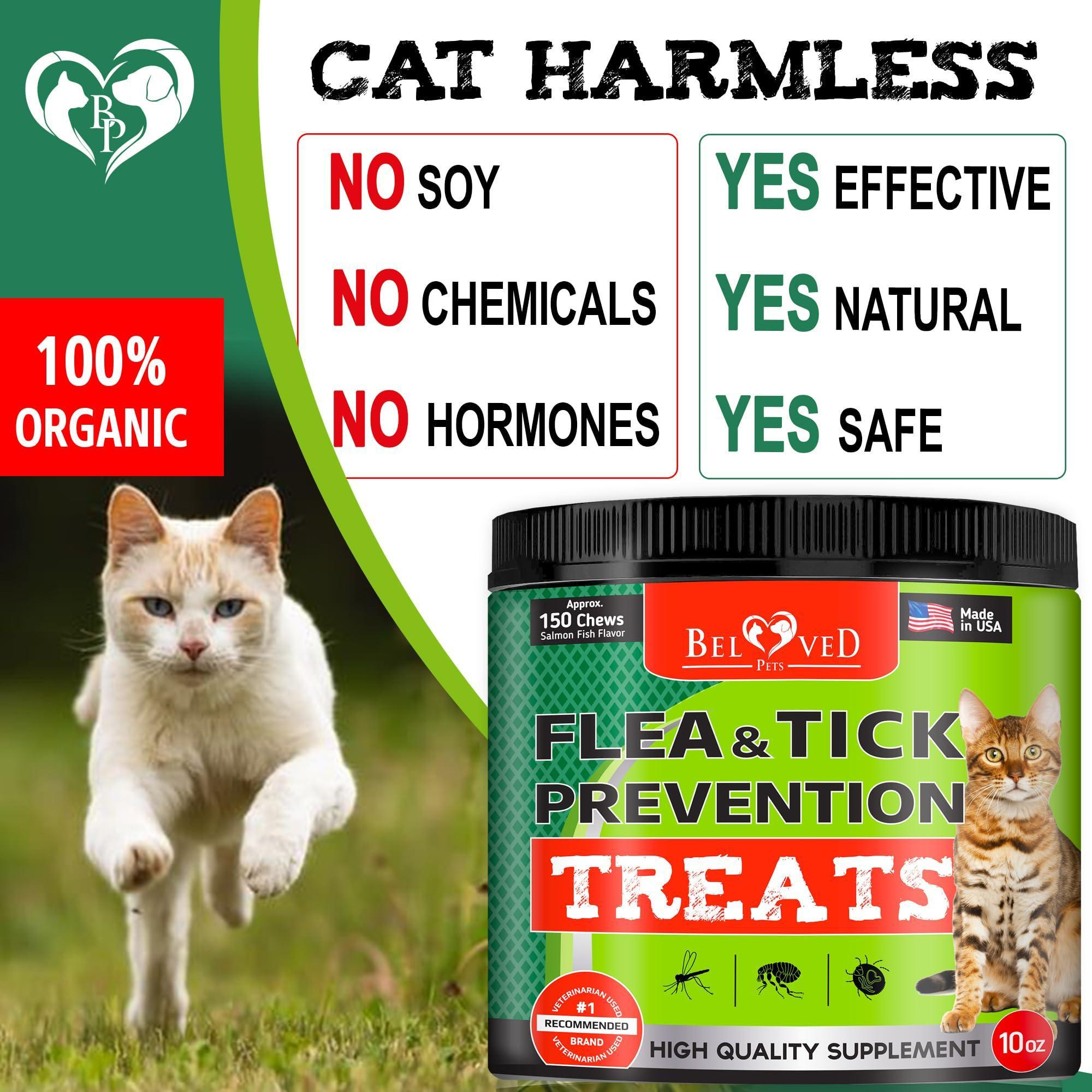 Flea and Tick Prevention Chewable Pills for Cats Revolution Oral Flea Treatment for Pets Pest Control & Natural Defense Chewables Small Tablets Salmon Fish Taste - Image 6