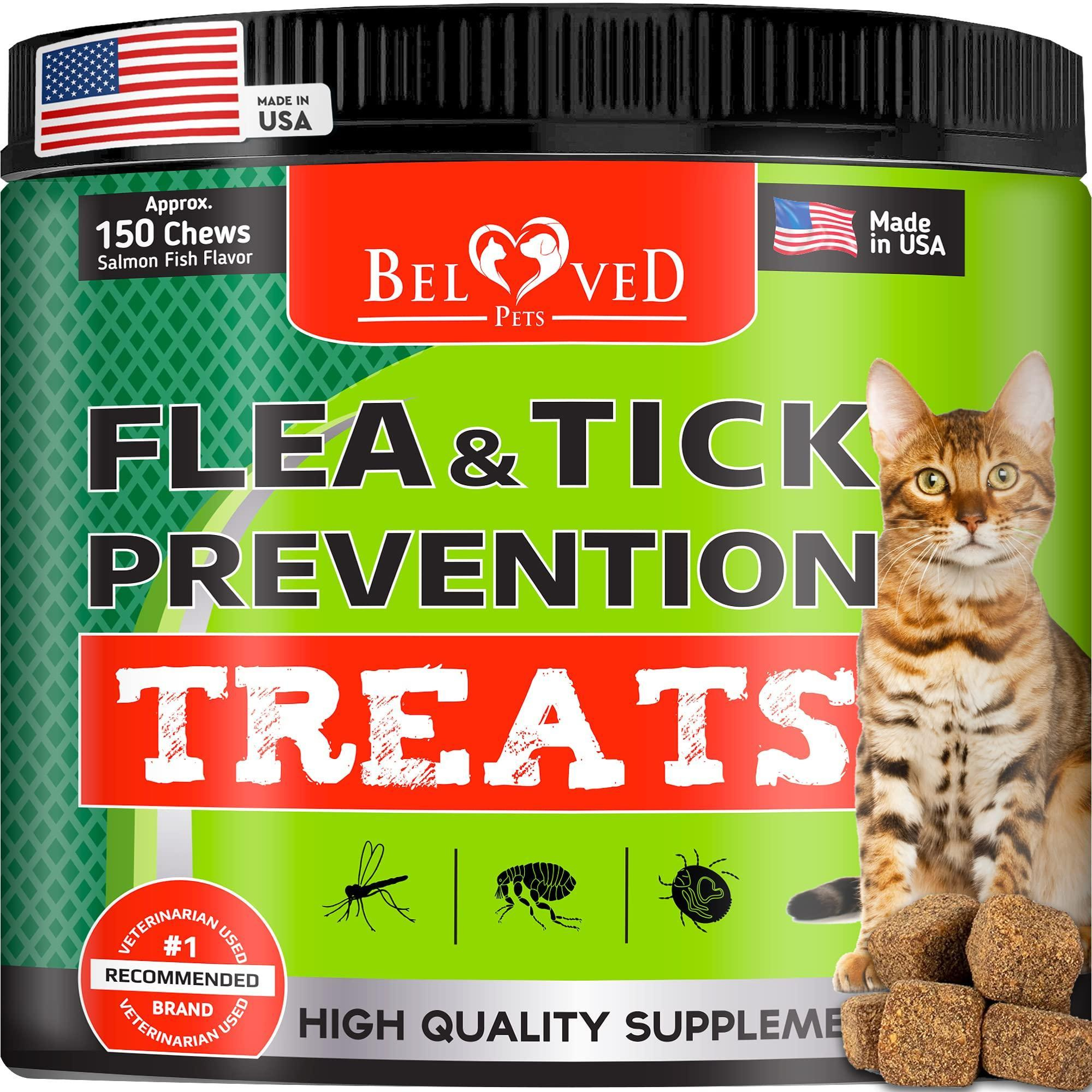 Flea and Tick Prevention Chewable Pills for Cats Revolution Oral Flea Treatment for Pets Pest Control & Natural Defense Chewables Small Tablets Salmon Fish Taste