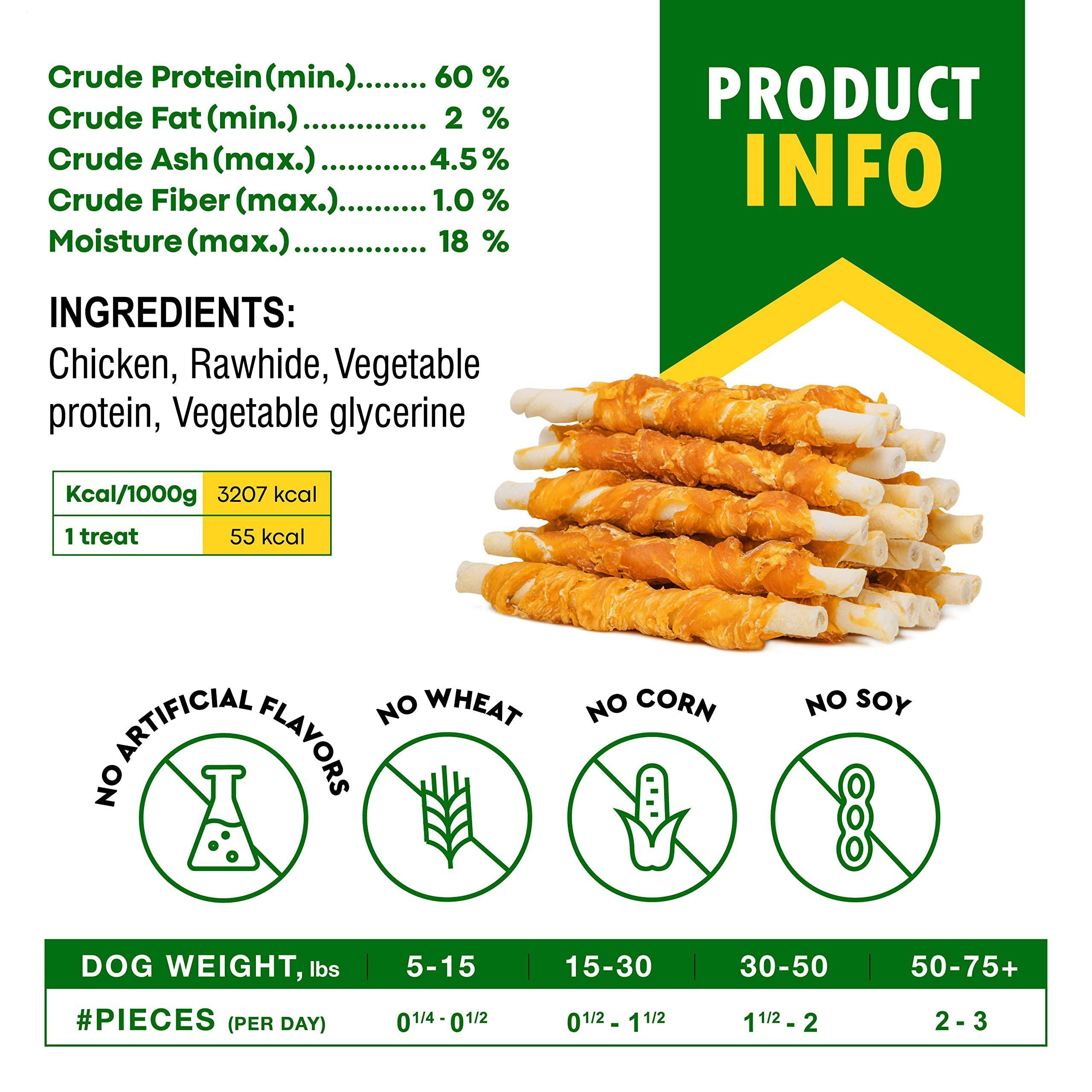 Dog Sticks Wrapped with Chicken & Pet Natural Chew Treats Grain Free Organic Meat & Human Grade Dried Snacks in Bulk for Training Small & Large Dogs - Image 5