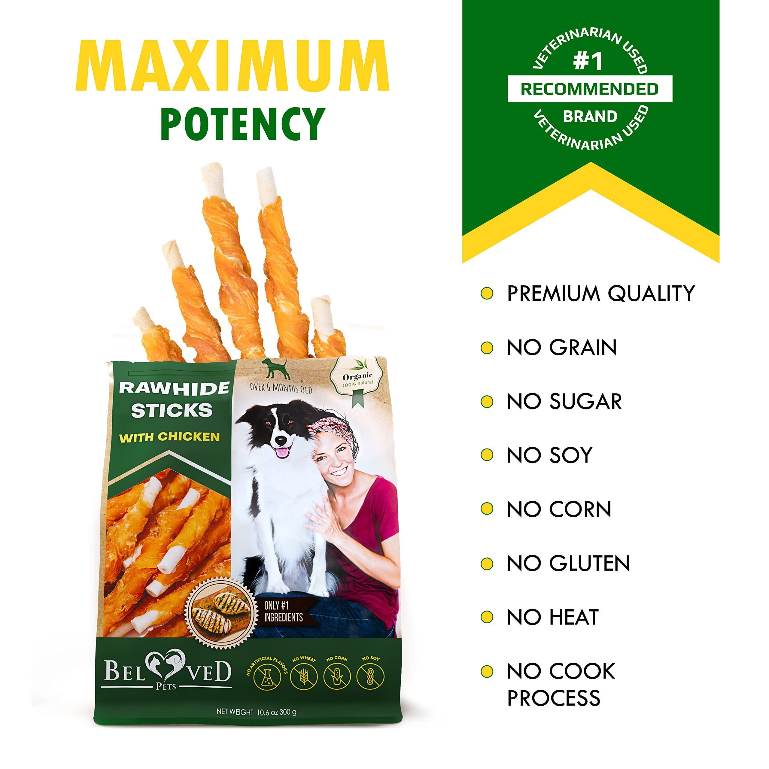 Dog Sticks Wrapped with Chicken & Pet Natural Chew Treats Grain Free Organic Meat & Human Grade Dried Snacks in Bulk for Training Small & Large Dogs - Image 6