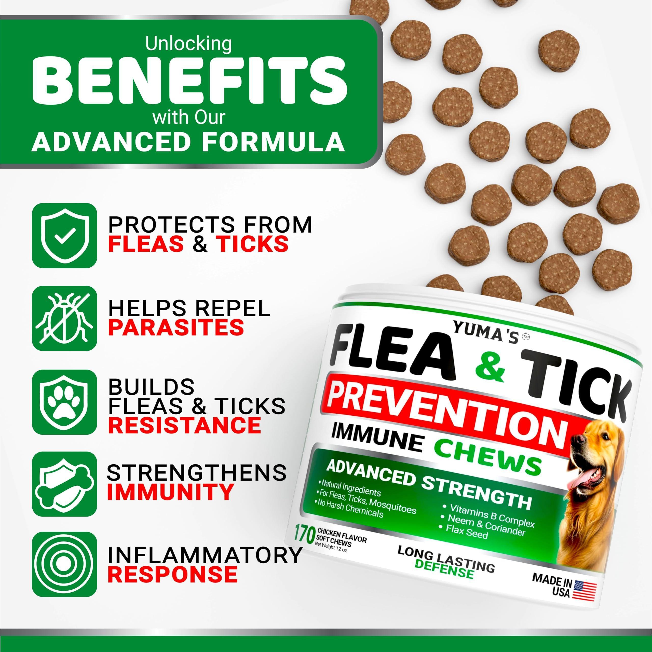 Flea and Tick Prevention for Dogs Chewables 170 Treats Natural Dog Flea and Tick Treatment All Breeds & Ages Made in USA - Image 2