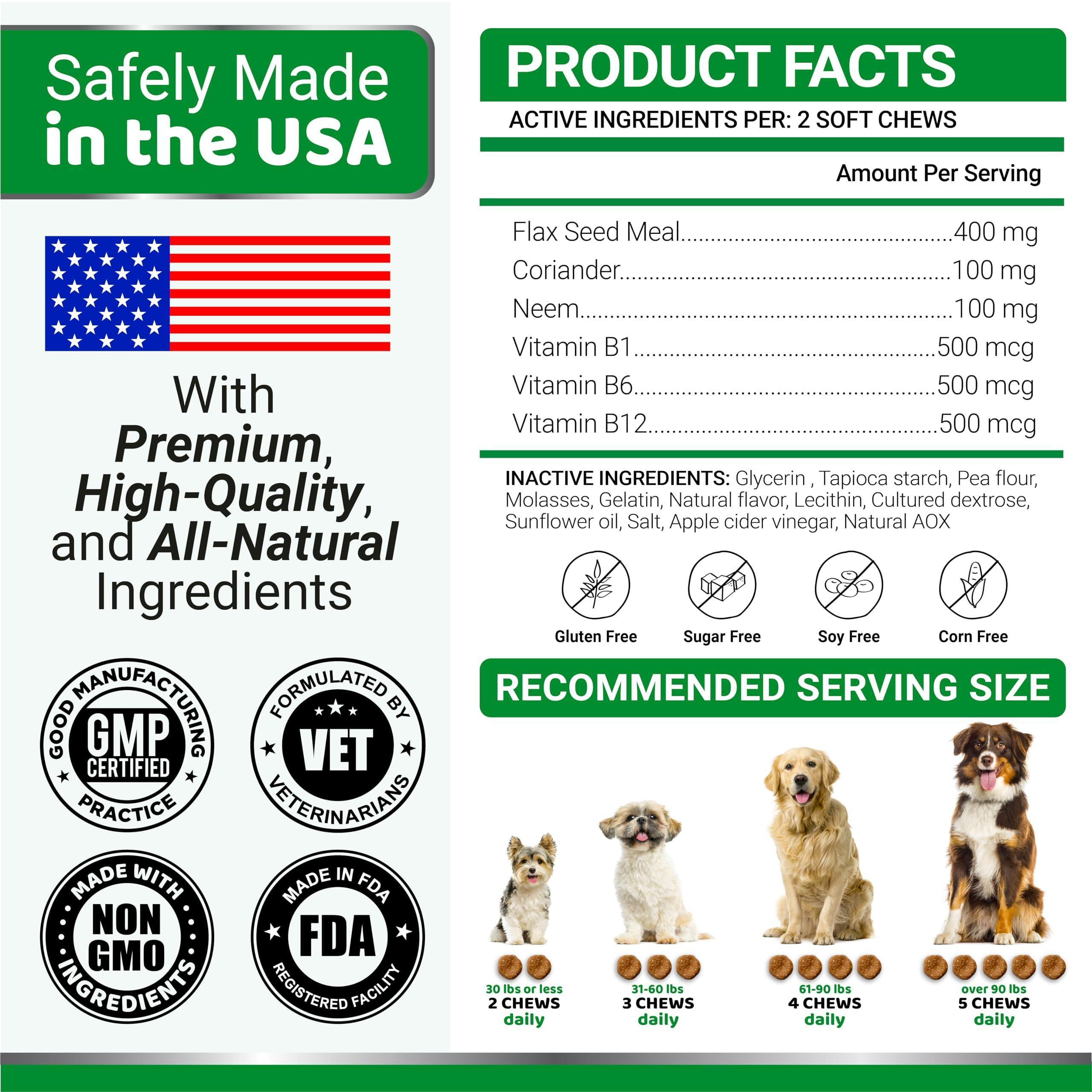 Flea and Tick Prevention for Dogs Chewables 170 Treats Natural Dog Flea and Tick Treatment All Breeds & Ages Made in USA - Image 6