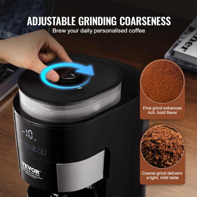 VEVOR 10-Cup Coffee Maker Drip Coffee Machine with 3 Brew Strength Control - Image 3