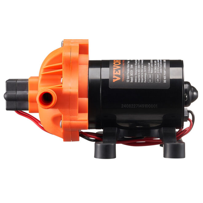 VEVOR 12V Diaphragm Pump 3.5GPM 13.25L/min 3-Chamber Water Pump Pressure Switch - Image 11