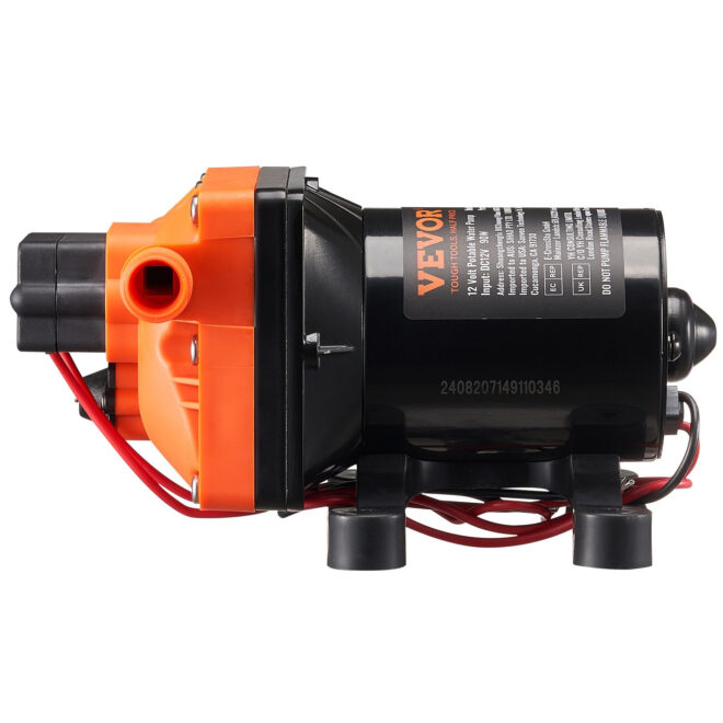 VEVOR 12V Diaphragm Pump 3GPM 11.36 L/min 4-Chamber Water Pump Pressure Switch - Image 11