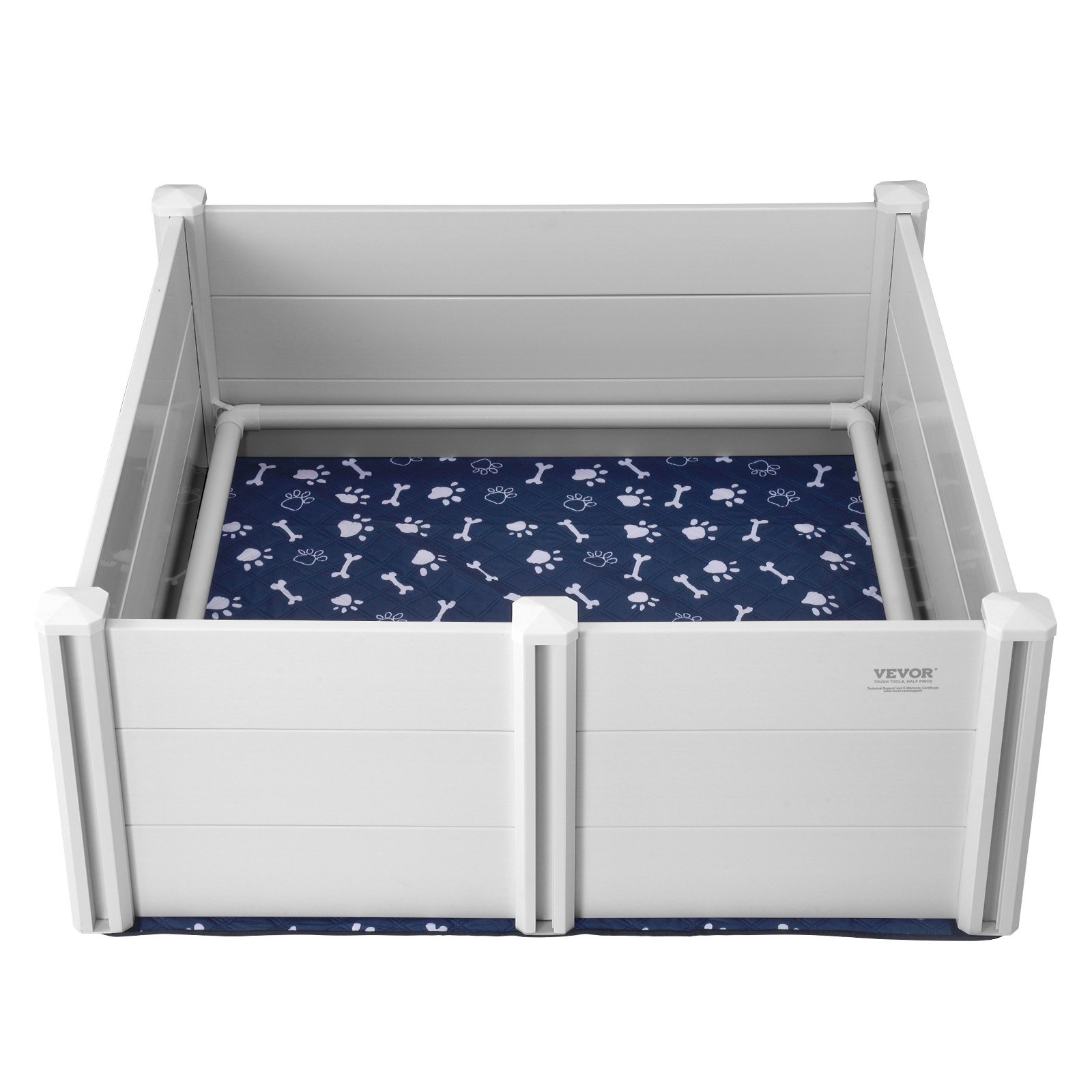 VEVOR Dog Whelping Box 48 x 48 x 18.1in PVC with Rails Pee Pad for Dogs Puppies - Image 9