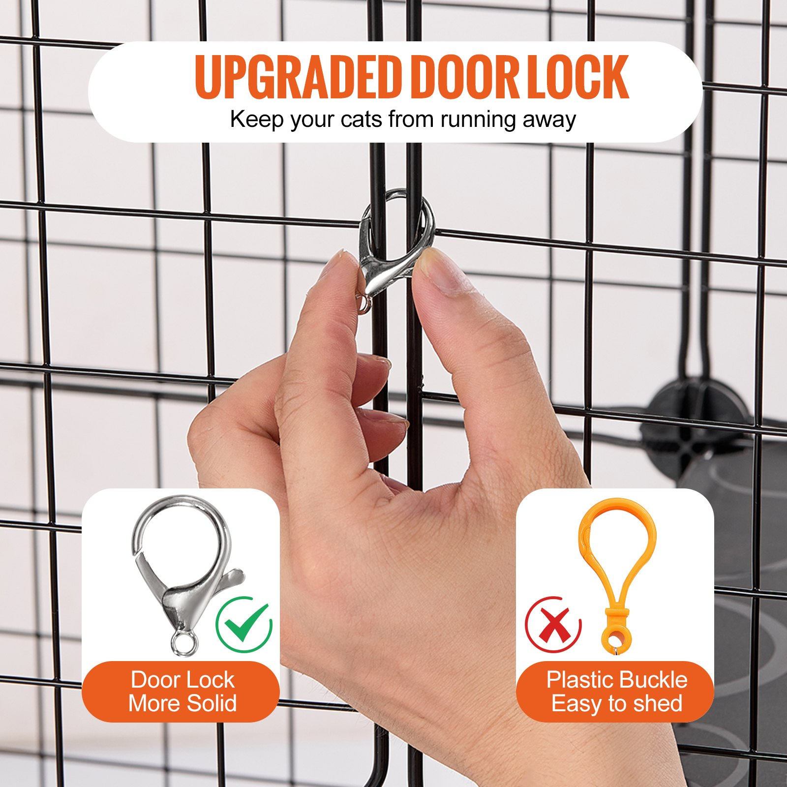 Large 4-tier Cat Cage 41 x 28 x 55" Metal Wire Cat Enclosure with Hammock - Image 5