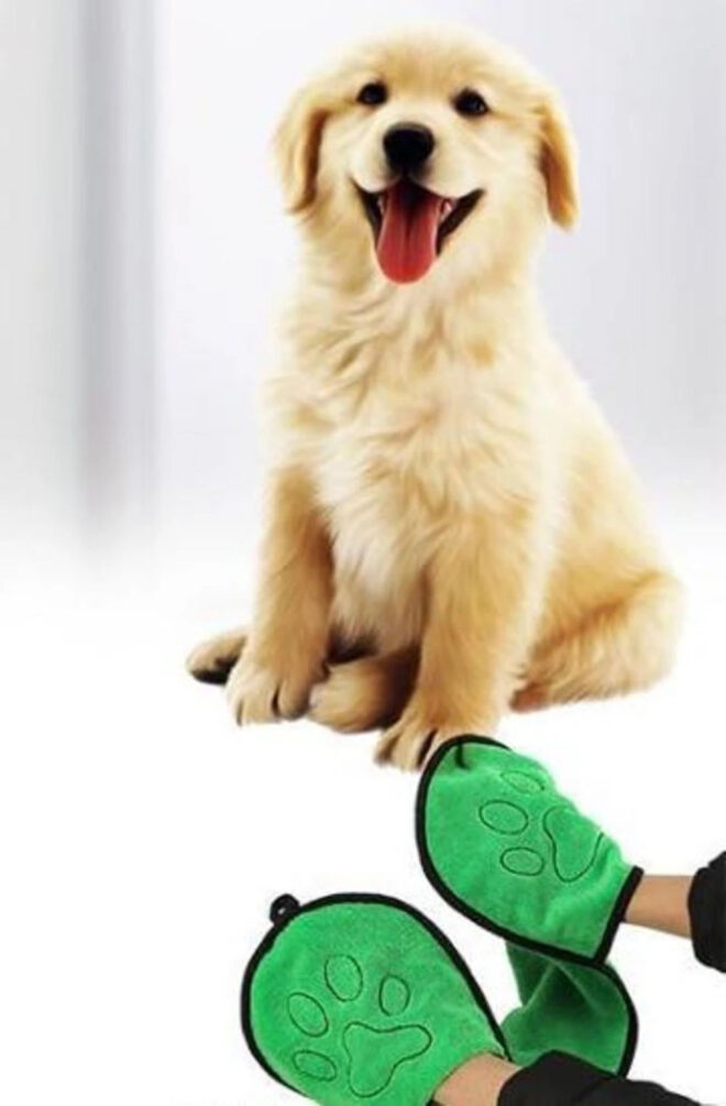 BeNat Pets. Dog Bath Towel. Double Drop Pocket Design. - Image 3