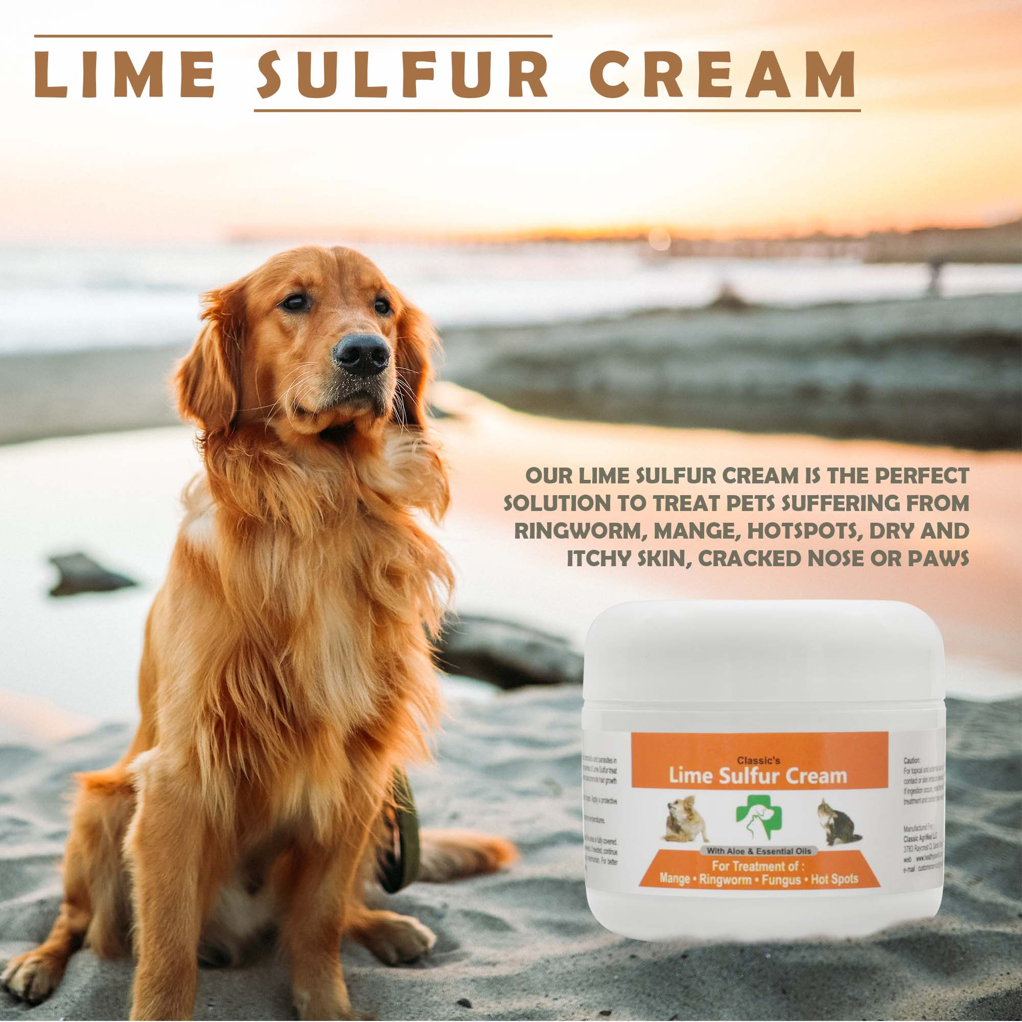 Lime Sulfur Pet Skin Cream - Pet Care and Veterinary Treatment for Itchy and Dry Skin - Safe Solution for Dog; Cat; Puppy; Kitten; Horse… - Image 2
